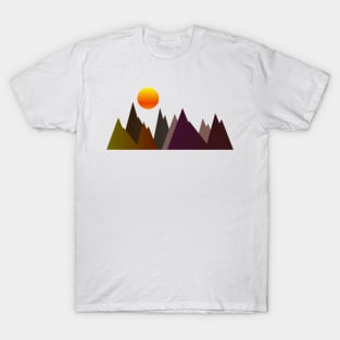 MOUNTAINS, GEOMETRIC LANDSCAPE T-Shirt